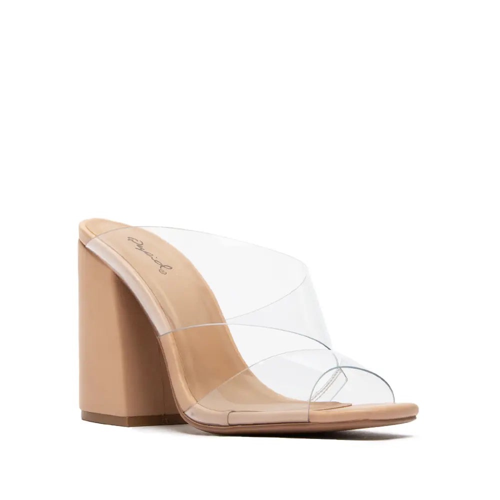 Clear slide on heel.